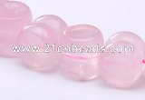 CRQ19 12*12mm dumbbell-shaped natural rose quartz bead Wholesale