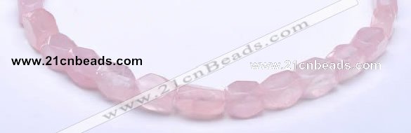 CRQ20 faceted brick shape natural rose quartz beads Wholesale