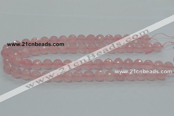 CRQ31 15.5 inches 12mm faceted round natural rose quartz beads