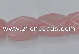 CRQ657 15.5 inches 15*20mm faceted rectangle rose quartz beads