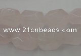 CRQ701 15.5 inches 10*14mm - 12*16mm faceted nuggets rose quartz beads