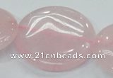 CRQ75 15.5 inches 40mm flat round natural rose quartz beads