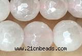 CRQ861 15 inches 8mm faceted round AB-color rose quartz beads