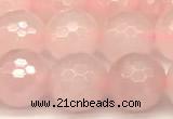 CRQ876 15 inches 8mm faceted round rose quartz beads