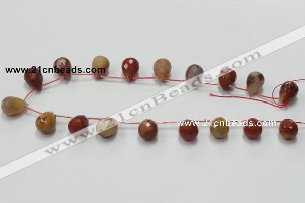 CRS09 15.5 inches 12*18mm faceted teardrop rainbow stone beads