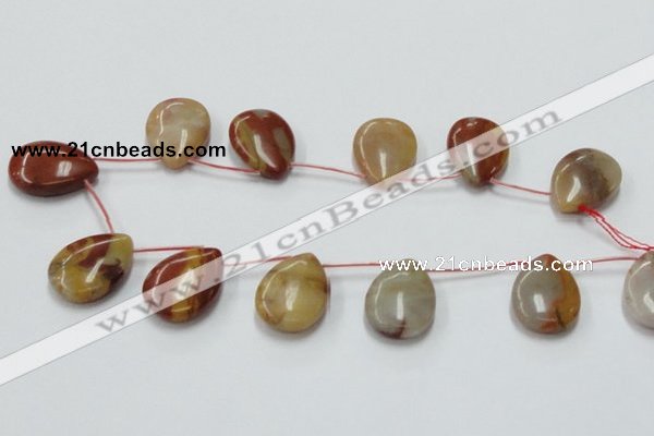 CRS12 15.5 inches 20*30mm flat teardrop rainbow stone beads