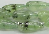 CRU106 15.5 inches 10*25mm teardrop green rutilated quartz beads