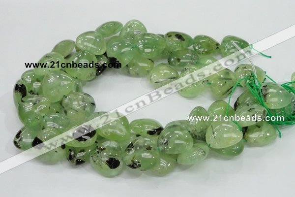 CRU109 15.5 inches 23*23mm heart green rutilated quartz beads