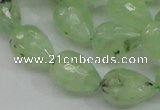 CRU126 15.5 inches 13*19mm faceted teardrop green rutilated quartz beads