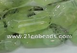 CRU128 15.5 inches 17*33mm faceted rectangle green rutilated quartz beads