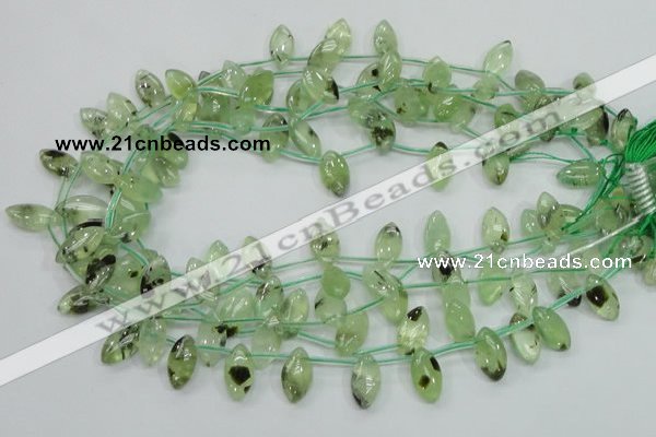 CRU136 15.5 inches 9*17mm marquise green rutilated quartz beads