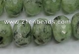 CRU144 15.5 inches 15*20mm faceted rondelle green rutilated quartz beads