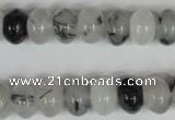 CRU325 15.5 inches 8*12mm rondelle black rutilated quartz beads