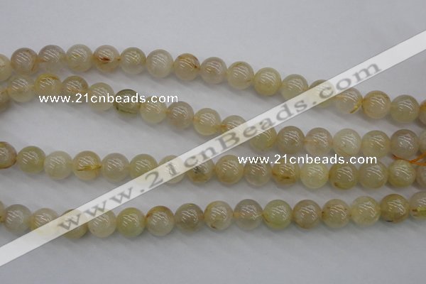 CRU583 15.5 inches 10mm round golden rutilated quartz beads
