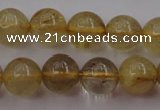 CRU612 15.5 inches 8mm round golden rutilated quartz beads