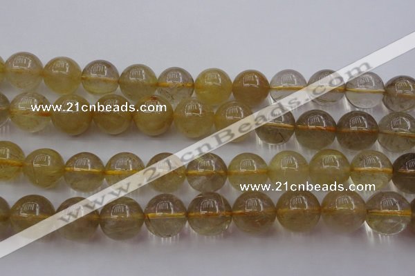 CRU615 15.5 inches 14mm round golden rutilated quartz beads
