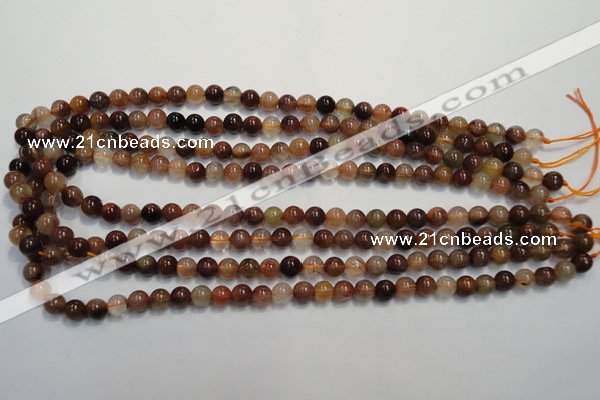 CRU652 15.5 inches 7mm round Multicolor rutilated quartz beads