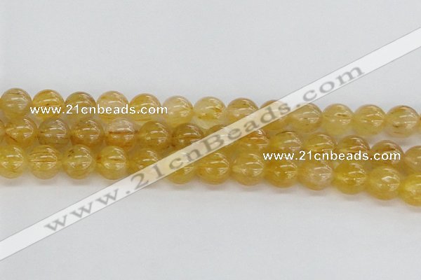 CRU661 15.5 inches 10mm round golden rutilated quartz beads