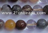 CRU752 15.5 inches 8mm round Multicolor rutilated quartz beads
