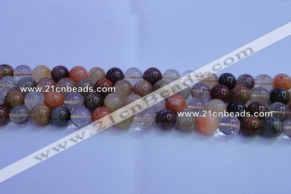 CRU753 15.5 inches 10mm round Multicolor rutilated quartz beads