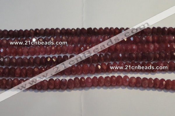 CRZ1026 15.5 inches 4*6mm faceted rondelle AA grade ruby beads