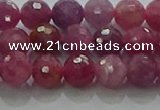 CRZ1122 15.5 inches 6mm faceted round natural ruby gemstone beads