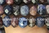 CRZ1136 15.5 inches 4*5mm faceted rondelle ruby & sapphire beads