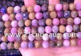 CRZ1142 15.5 inches 8mm faceted round ruby sapphire beads