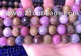 CRZ1146 15.5 inches 13mm faceted round ruby sapphire beads