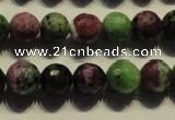 CRZ355 15.5 inches 11mm faceted round natural ruby zoisite beads