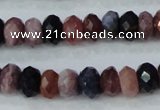 CRZ522 15.5 inches 4*6mm faceted rondelle natural ruby sapphire beads