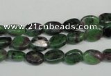 CRZ59 15.5 inches 6*8mm oval ruby zoisite gemstone beads
