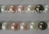 CSB1065 15.5 inches 10mm round mixed color shell pearl beads