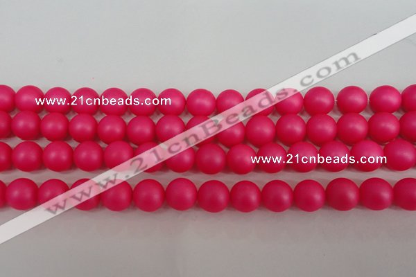 CSB1303 15.5 inches 10mm matte round shell pearl beads wholesale