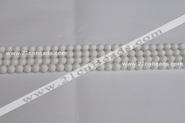 CSB1350 15.5 inches 4mm matte round shell pearl beads wholesale