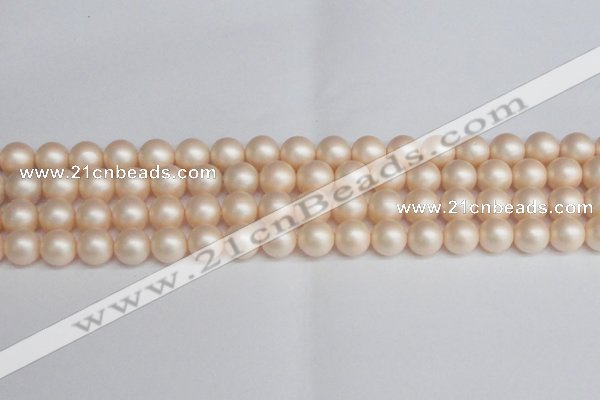 CSB1363 15.5 inches 10mm matte round shell pearl beads wholesale