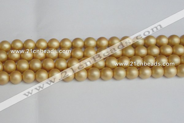 CSB1384 15.5 inches 12mm matte round shell pearl beads wholesale