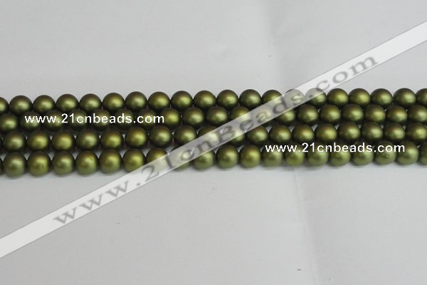 CSB1398 15.5 inches 10mm matte round shell pearl beads wholesale