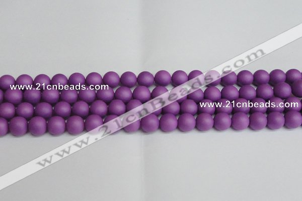 CSB1417 15.5 inches 8mm matte round shell pearl beads wholesale