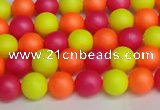CSB1425 15.5 inches 4mm matte round shell pearl beads wholesale