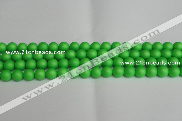 CSB1433 15.5 inches 10mm matte round shell pearl beads wholesale