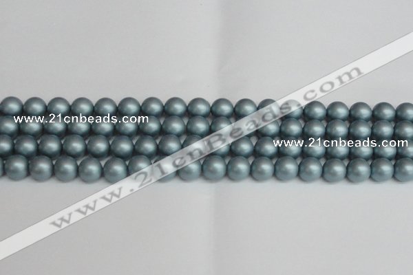 CSB1437 15.5 inches 8mm matte round shell pearl beads wholesale