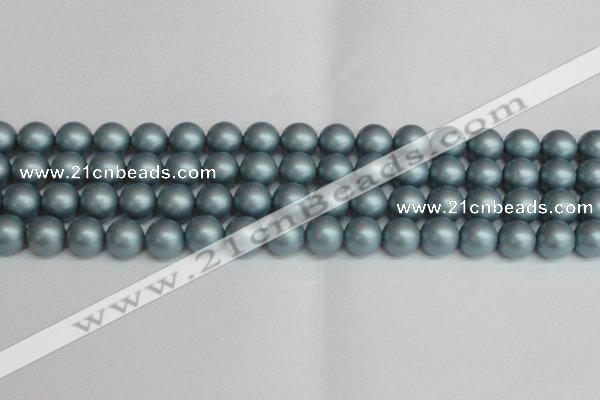 CSB1438 15.5 inches 10mm matte round shell pearl beads wholesale