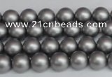 CSB1440 15.5 inches 4mm matte round shell pearl beads wholesale