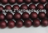 CSB1450 15.5 inches 4mm matte round shell pearl beads wholesale