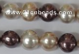 CSB157 15.5 inches 12*15mm – 13*16mm oval mixed color shell pearl beads