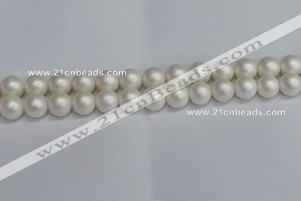 CSB1604 15.5 inches 12mm round matte shell pearl beads wholesale
