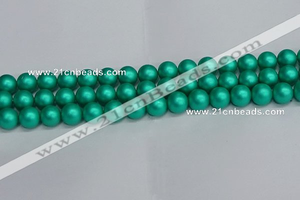 CSB1754 15.5 inches 12mm round matte shell pearl beads wholesale