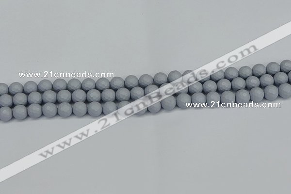 CSB1931 15.5 inches 6mm faceted round matte shell pearl beads