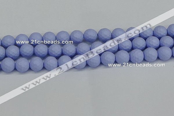 CSB1964 15.5 inches 12mm faceted round matte shell pearl beads